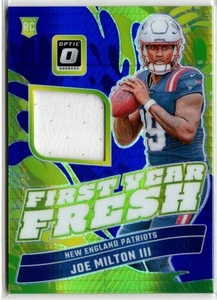 2024 Donruss Optic Fútbol Primer Año Fresco Joe Milton ROOKIE JERSEY PATRIOTAS - Imagen 1 de 1