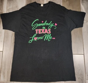 Vintage Somebody In Texas Loves Me T Shirt Single Stitched T-shirt XL 90s - Picture 1 of 7