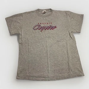 Vintage Fan Apparel 90s PHOENIX COYOTES Tee Shirt Gray Embroidered Men's LARGE L - Picture 1 of 13