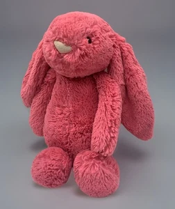 Jellycat Medium Bashful Bunny Rose Strawberry Dark Pink Rabbit - Retired Rare - Bild 1 von 11