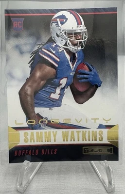 2014 Rookies and Stars Sammy Watkins Gold Longevity RC #180 Buffalo Bills  - Image 1 of 2