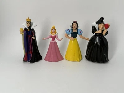 4 Used Disney Princess 3" Figures Snow White Sleeping Beauty Maleficent - Image 1 of 4