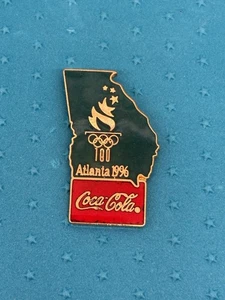 1996 Atlanta Olympics Coca Cola Pin Torch Green Red Georgia USA Enamel - Picture 1 of 3