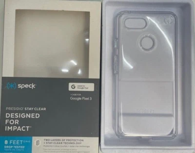 Funda delgada resistente SPECK Presidio Stay CLEAR para Google PIXEL 3 - Transparente Foto 1 de 2