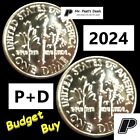 (2 Coins) 2024 P&D Roosevelt Dimes from Fed Rolls LOW BUDGET BUY 2NDs ~ PRESALE