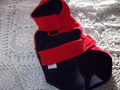 RED/Navy FLEECE Dog Hoodie Jacket S M L XL new lined - Image 1 of 4