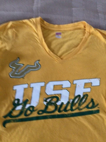 Size Medium Soffe USF South Florida Go Bulls Short Sleeve Yellow Tshirt Cover