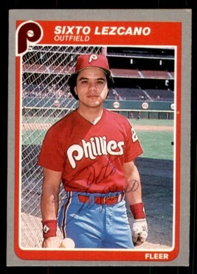 1985 Fleer Baseball #258 Sixto Lezcano Signed Autograph (no COA) - Image 1 of 2