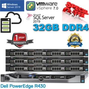 DELL POWEREDGE R430 HOMELAB 12 CORE 2.40GHz E5-2620 V3 32GB 1.2TB STORAGE H730 - Picture 1 of 6