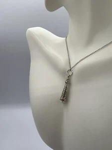 Vintage Sterling Silver Lighthouse Pendant Sterling Silver Necklace Signed, 17” - Picture 1 of 7