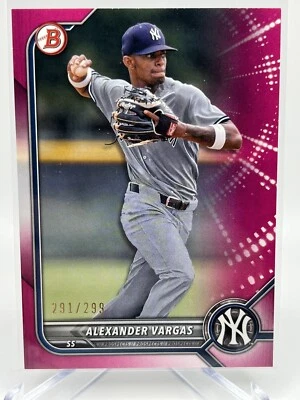 2022 Bowman Pink Paper Fuchsia /299 (Alexander Vargas #BP-140) Yankees - Image 1 of 3