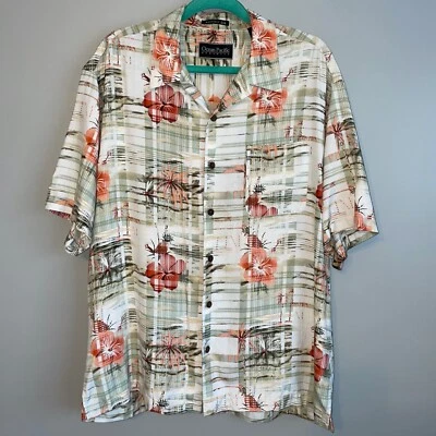 Usada en Excelente Condición Ocean Pacific OP 100% Lavable Seda Hawaiana Surf Aloha Camisa Para Hombre Grande Foto 1 de 4
