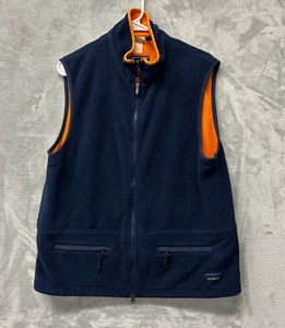Vintage L.L. Bean Vest Mens Large Blue Polartec Windbloc Series Fleece Gorpcore - Picture 1 of 11
