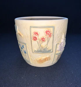 Ceramic Planter Flower Pot Hand Painted Floral 3” Gardening Themed Vintage - Picture 1 of 8