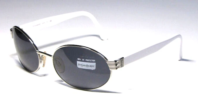 Gafas de sol vintage YSL Yves Saint Laaurent 6050 plateadas blancas auténticas 57-19-130 Foto 1 de 1