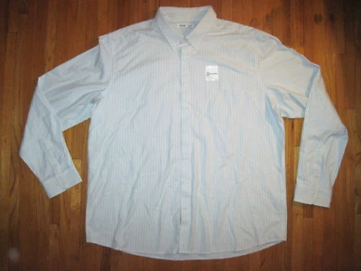 Sonoma White/Tan Stripe Perfect Length Classic Fit Oxford Dress Shirt 3XLT NWT - Image 1 of 4