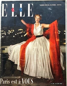 ELLE Magazine n° 186 du 20 Juin 1949 ancienne revue de mode Paris est à vous ! - Picture 1 of 6