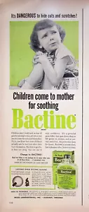 1954 Bactine Relieves Pain & Itching Vintage Print Ad Children Mother Soothing - Picture 1 of 1