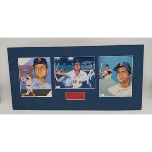 Carl Yastrzemski Signed Prints 3 Matted Together & On Foam Board JSA COA - Picture 1 of 12