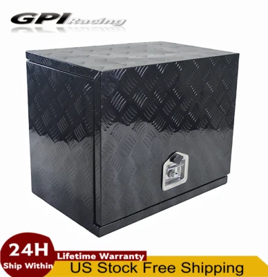 24" Aluminum Generator Tool Box Ute Caravan Trailer Generator Storage Black - Image 1 of 4