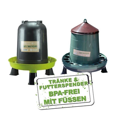 Tränke Futterspender Geflügel recyceltem Kunststoff für Hühner Wachteln  - Bild 1 von 4