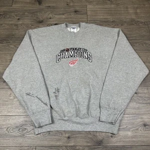 Vintage Detroit Red Wings Sweatshirt Adult XL Gray Embroidered NHL Hockey - Picture 1 of 5