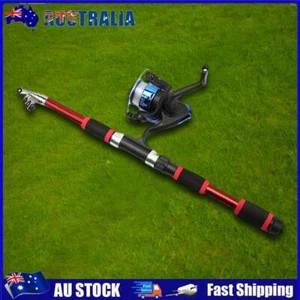 AU Fishing Pole Set Full Kits Telescopic Fishing Rod and Reel Combo Travel Pole - Picture 1 of 7