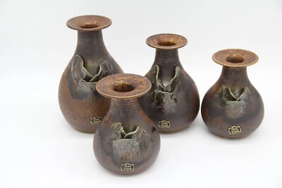 Bohl Keramik Handarbeit Keramikvasen dunkelbraun getöpfert - Bild 1 von 4