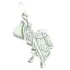 Saddle 2D sterling silver charm .925 x 1 Horse Horses Saddles charms