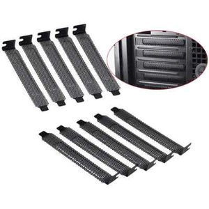 15pc Black Air Flow PCI slot cover dust filter blanking plate hard steel Screws - Photo 1/1