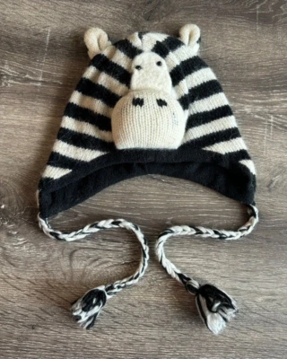 Sombrero de cebra de lana unisex tejido forro polar. Foto 1 de 4