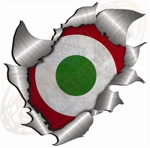 Single Italy Italian Target Metal Rip Torn Open Sticker Drift Car Truck Scooter - Picture 1 of 1