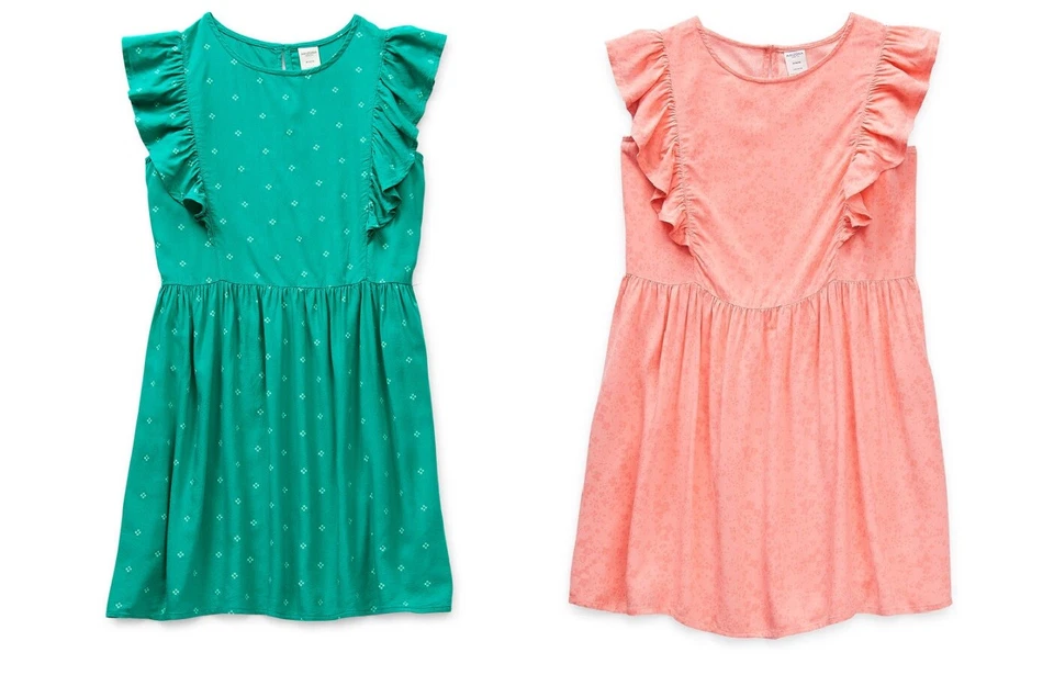 Vestido Arizona Niñas 7-14 Manga Corta Línea A Talla Albaricoque (10-12) o Verde (14) Foto 1 de 1