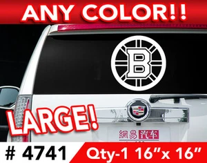 BOSTON BRUINS AUTO / WALL LARGE DECAL STICKER 16"w x 16"h Any Color - Picture 1 of 2