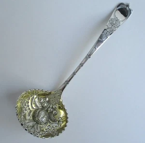 London sterling silver sugar sifter ladle gilted Graham & Willis 1810 antique - Picture 1 of 6