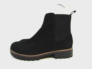 Crown Vintage Womens Size 7 M Black Suede Chelsea Ankle Boots Bootie - Picture 1 of 11