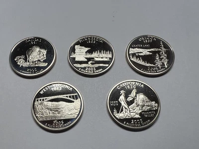 2005-S Clad State Quarters Year Set - KS, CA, WV, MN, OR  ***FREE SHIPPING*** - Image 1 of 2
