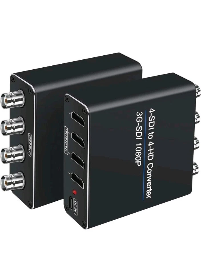 SDI to HDMI Video Converter, 4 SDI Input and 4 HDMI Output 4 in 4 Out 1080p@60Hz - Image 1 of 4