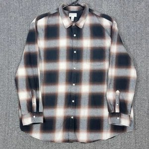 Vintage Arizona Jean Co Shirt Mens 2XL Black Gray Plaid Flannel Long Sleeve - Picture 1 of 11