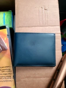 Pierre Cardin Leather Bifold Wallet Blue Ultra Thin - Picture 1 of 7