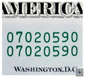 Same Matching Serial Number $1 Bill. Duplicate Serial Number. Unique Dollar. - Picture 1 of 4