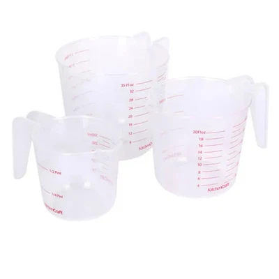 Juego de tres jarras medidoras de plástico KitchenCraft Foto 1 de 4