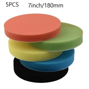 5Pcs 17.8cm (180mm) Disco Pulitrici Lucidante Pastiglie Spugna Kit for Auto - Picture 1 of 12