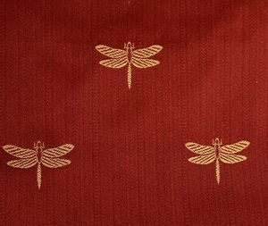 Dragonfly Heavy Upholstery Fabric Yardage Red 70x56” - Picture 1 of 8