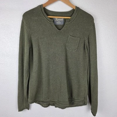 Suéter Natural Reflections Mujer L Oliva Muesca Cuello Exterior Minimalista  Foto 1 de 4