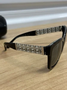 Chanel Sunglasses Black Grey Mirrored Silver Leather Chain 5362-Q c.501/26 - Picture 1 of 11