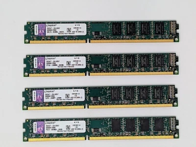 Kingston 16GB (4x4GB) PC3-10600U DDR3 Low Profile Desktop Memory RAM KVR13N9S8/4 - Image 1 of 2