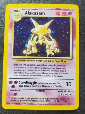 Alakazam 001/102 Italian Base Set Holo - Image 1 of 4
