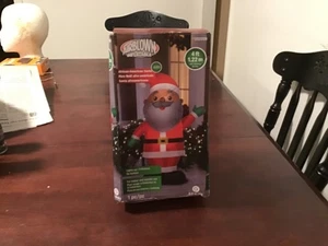 4 Fuß luftgeblasen Afroamerikanischer Weihnachtsmann aufblasbar - Bild 1 von 5