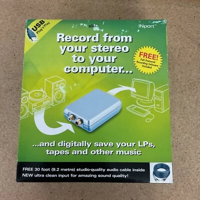 Xitel Inport Audio Recording Kit Import Tapes LP's CD's to Computer New Open Box - Image 1 of 2